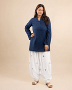 Evil Eye Embroidered Farsi Salwar Set - Navy Blue