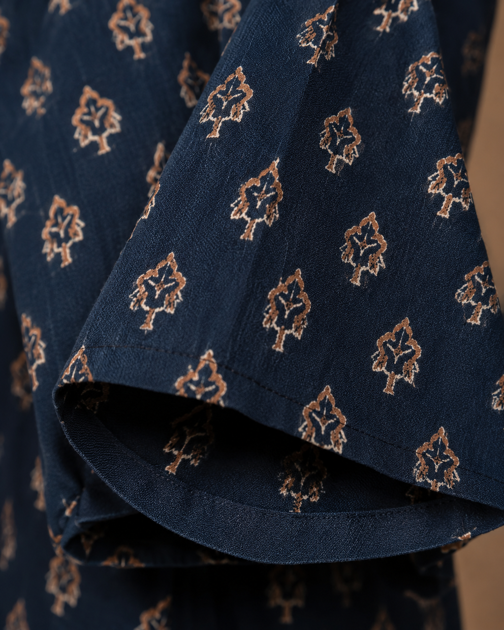 Indira Navy Boota Print Kurti | Bell Sleeve Back Dori Kurti — KUMAAI