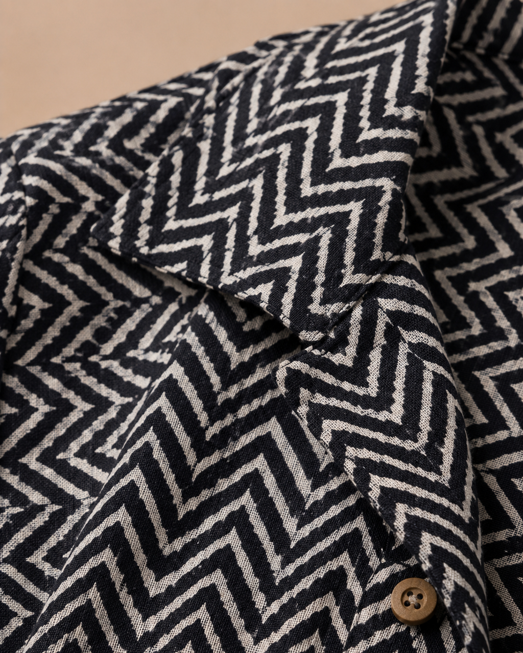 Black & White Chevron Print Cotton Co-ord Set for Women — KUMAAI