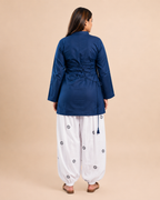 Evil Eye Embroidered Farsi Salwar Set - Navy Blue