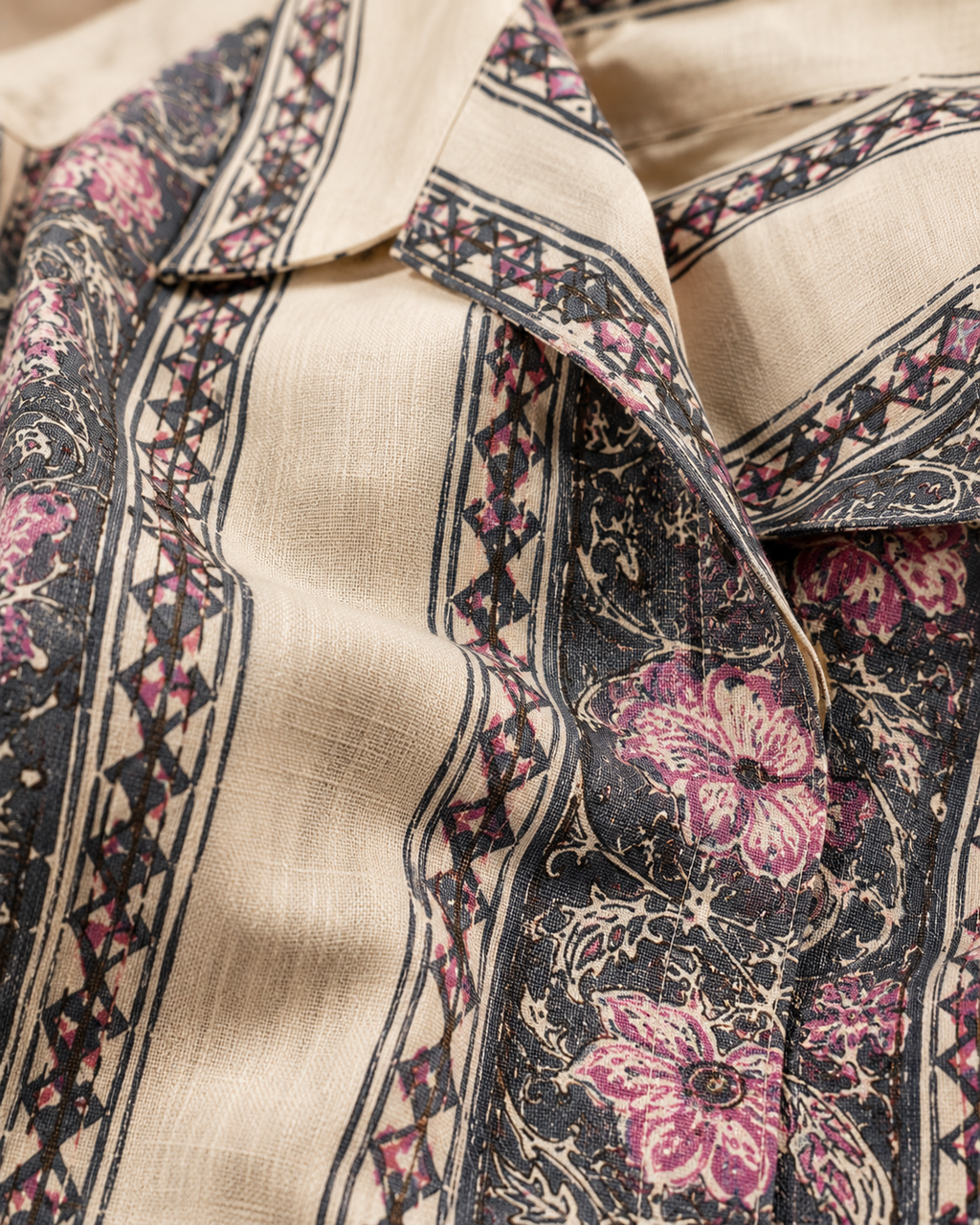 Ivory Floral Print Cotton Co-ord Set — KUMAAI