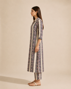 Ivory Floral Print Cotton Co-ord Set — KUMAAI